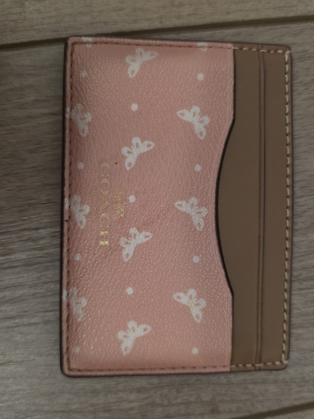 Coach Pink Butterfly Card Case